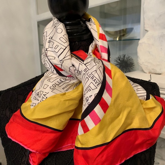 Burberry Multi London Map Silk Square Scarf/Wrap - Picture 3 of 14